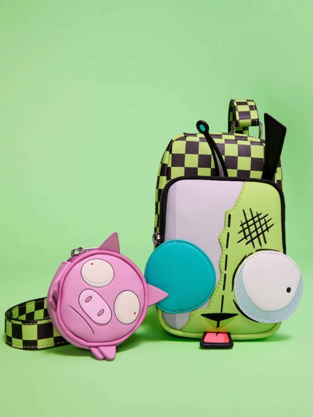 NWT Loungefly Invader Zim GIR Cell Phone Crossbody Bag Pig Coin Purse
